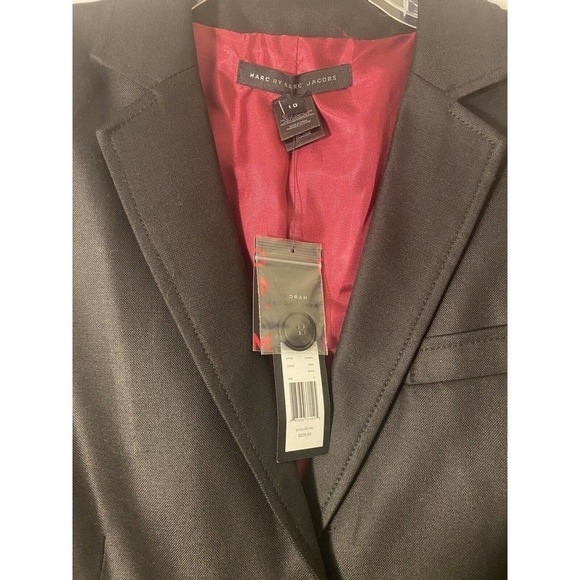 Marc by MARC JACOBS Two Button Wool Blend Blazer Casual Business Size 10 Black - Picture 6 of 11